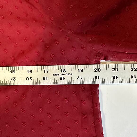 ModCloth Chiffon Hight Neck Blouse Large Heart Print‎ - Picture 6 of 7